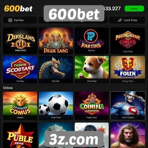 Variados jogos disponíveis no 600bet
